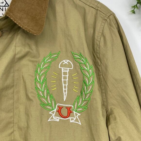 UNIF World Greatest Screw Up Collared Convertible Graphic Trench Coat Parka Y2K - Picture 4 of 16